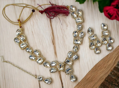 devanya crafts Alloy Gold-plated Gold, Yellow Jewellery Set(Pack of 4)