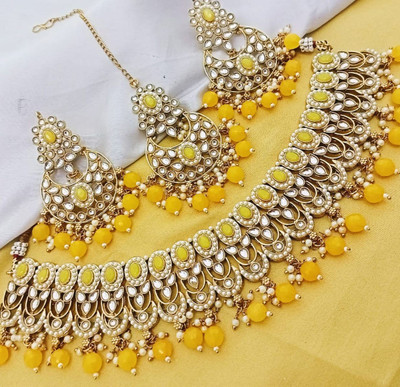mirrorpearls Alloy Gold-plated Yellow Jewellery Set(Pack of 3)