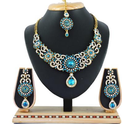 VATSALYA creation Alloy Gold-plated Turquoise, Gold Jewellery Set(Pack of 1)