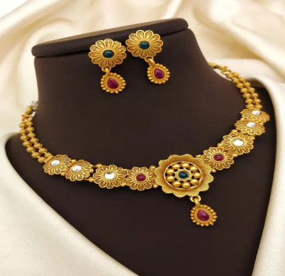 Shri Radhe Fashion House Alloy Gold Jewellery Set(Pack of 1)