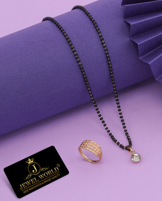 Bright STYLE Metal, Alloy Gold-plated Gold, Black Jewellery Set(Pack of 1)