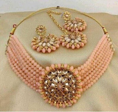 Shree Sundha immitation Alloy Gold-plated Orange Jewellery Set(Pack of 1)