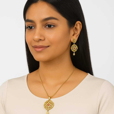 KMI Alloy Gold-plated Gold Jewellery Set(Pack of 2)