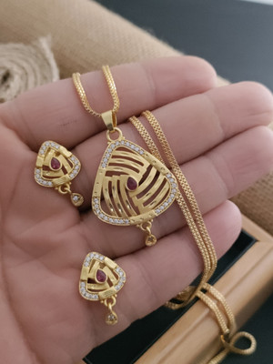 OmKrishiv Brass Gold-plated Gold Jewellery Set(Pack of 3)