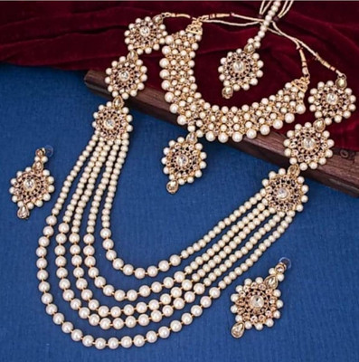 URBANELA Brass Gold Jewellery Set(Pack of 4)