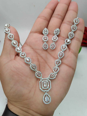 SaanviResources Alloy Silver Jewellery Set(Pack of 1)