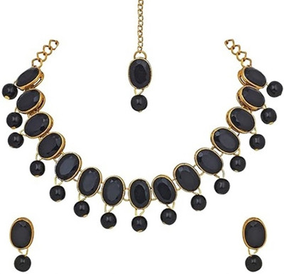 CATALYST Alloy Gold-plated Black Jewellery Set(Pack of 1)