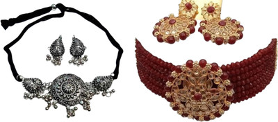 JMBW INTERNATIONAL Alloy Black, Maroon Jewellery Set(Pack of 2)