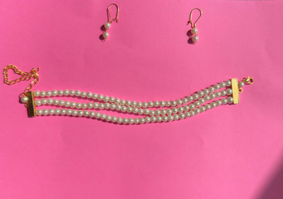 ABC Oxidised Silver White Jewellery Set(Pack of 1)