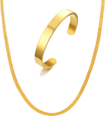 Thrillz Stainless Steel Gold-plated Gold Jewellery Set(Pack of 1)