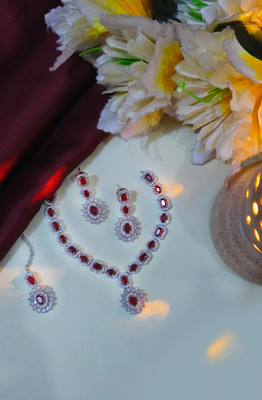 SDJ Sterling Silver Sterling Silver Blue Jewellery Set(Pack of 1)