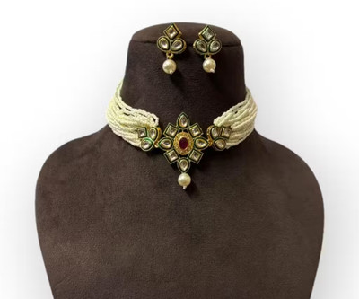 SHYAM Alloy Gold-plated Green Jewellery Set(Pack of 1)