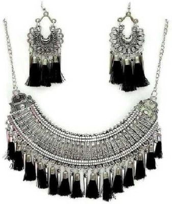 house of common Alloy Silver, Black Jewellery Set(Pack of 1)