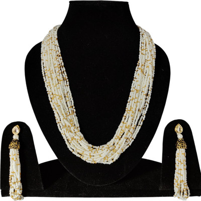 MAKEBAE Alloy Gold-plated White Jewellery Set(Pack of 1)