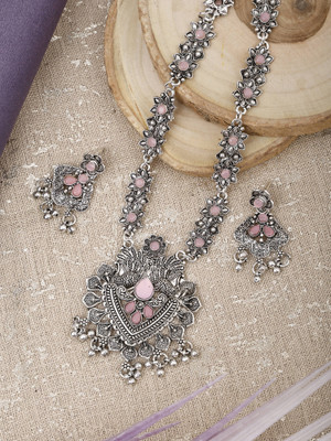 Opus Gems Alloy Pink Jewellery Set(Pack of 1)