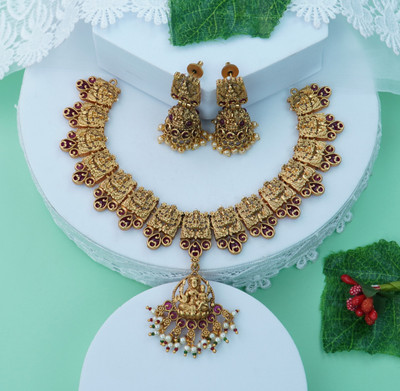 BHARGAV ART Alloy Maroon Jewellery Set(Pack of 1)