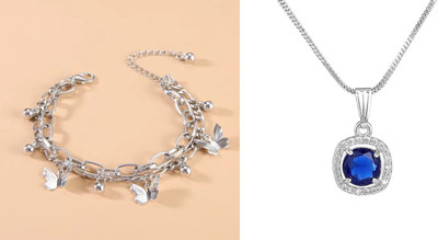 Gauri Fashions Alloy Silver Jewellery Set(Pack of 2)