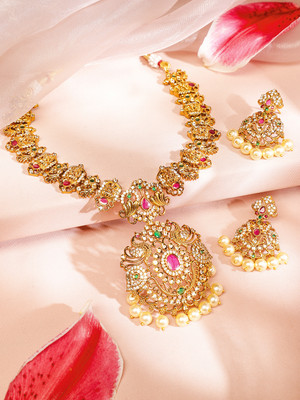 RUBANS Brass Gold-plated Gold Jewellery Set(Pack of 3)