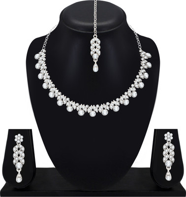 OChori Alloy Rhodium Silver Jewellery Set(Pack of 1)
