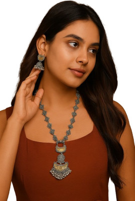 PRIED SALES Oxidised Silver Brass Silver Jewellery Set(Pack of 1)
