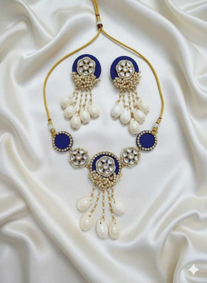 Sk Creation Fabric Blue Jewellery Set(Pack of 1)