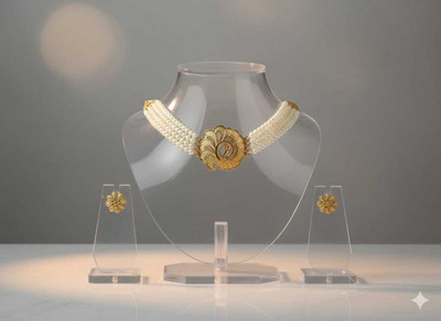 Alankarini Creation Alloy Gold-plated Gold Jewellery Set(Pack of 2)