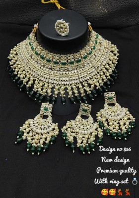 YFJ Alloy Gold-plated Green Jewellery Set(Pack of 1)