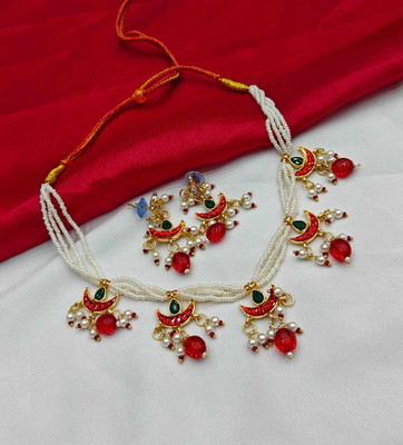 Dado sutho Alloy Gold-plated Red Jewellery Set(Pack of 1)