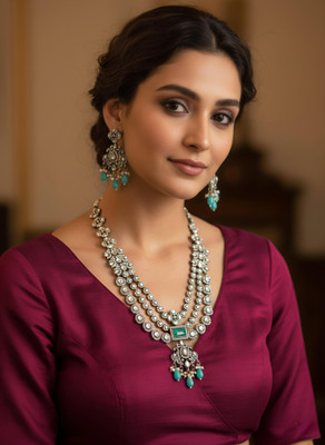 Kusum Creation Alloy Silver Jewellery Set(Pack of 1)