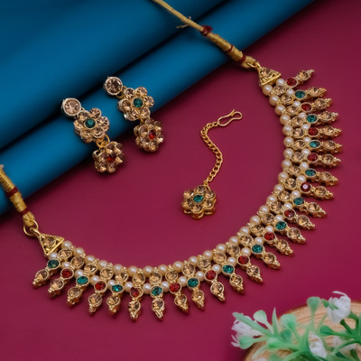 VISITART JEWELLERY Alloy Gold-plated Multicolor Jewellery Set(Pack of 3)