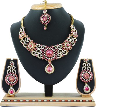 VATSALYA creation Alloy Gold-plated Pink, Silver Jewellery Set(Pack of 1)