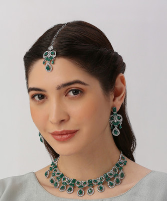 VATSALYA creation Alloy Gold-plated Green Jewellery Set(Pack of 1)