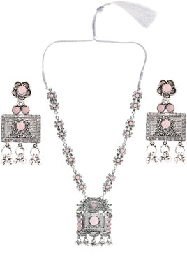 sunhari jewels Alloy Pink Jewellery Set(Pack of 1)