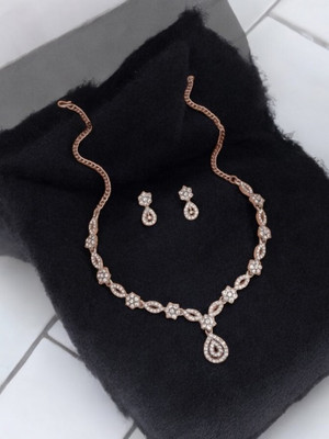 Matram Alloy Rhodium White Jewellery Set(Pack of 1)
