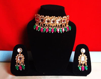 Arya Collection Alloy Gold-plated Multicolor Jewellery Set(Pack of 1)