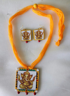 DIPTICOLLECTION Terracotta Yellow Jewellery Set(Pack of 1)