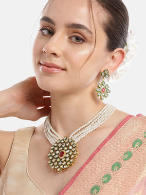 ANOUK Brass Gold-plated White Jewellery Set(Pack of 1)