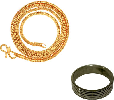 house of common Brass Gold-plated Gold, Green Jewellery Set(Pack of 2)