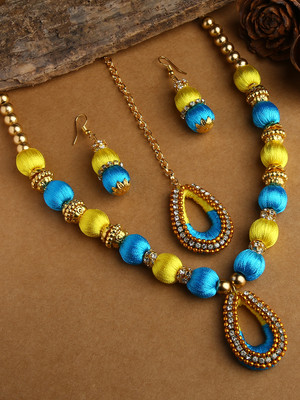 Akshara Dori Gold-plated Yellow Jewellery Set(Pack of 3)