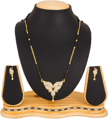 AADITA Alloy Gold-plated Black, Gold Jewellery Set(Pack of 1)