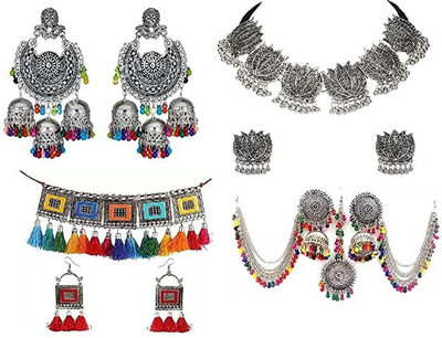 Ruhi Alloy Silver Jewellery Set(Pack of 1)