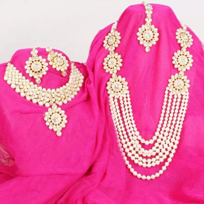 house of common Alloy White Jewellery Set(Pack of 1)