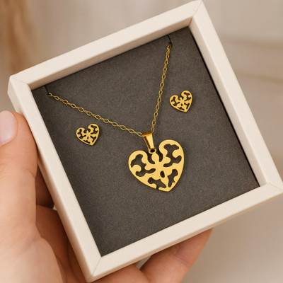 pinkbox Stainless Steel Gold-plated Gold Jewellery Set(Pack of 1)