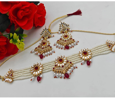 BSC Gallery Alloy Red Jewellery Set(Pack of 1)