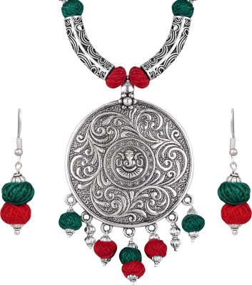 TAP Fashion Brass Silver Green, Red, Silver Jewellery Set(Pack of 1)