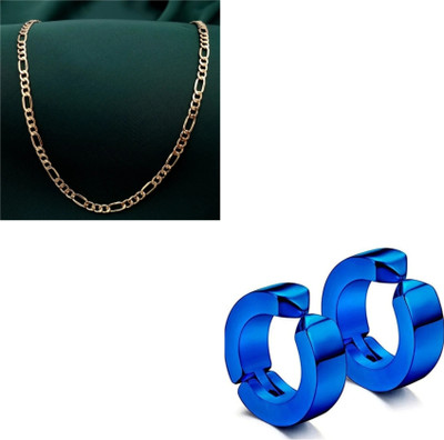 MAATRCHAAYA Stainless Steel Gold-plated, Sterling Silver Gold, Blue Jewellery Set(Pack of 2)
