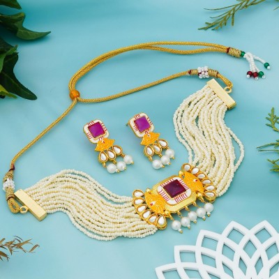 SHUBHAM JEWELLERS Alloy Gold-plated Yellow Jewellery Set(Pack of 1)