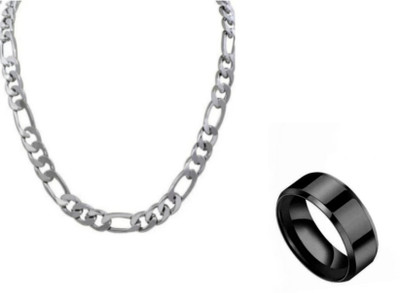 MAATRCHAAYA Alloy, Stainless Steel Sterling Silver, Titanium Silver, Black Jewellery Set(Pack of 2)