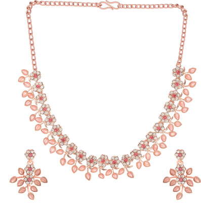 Kord Store Alloy Copper Pink Jewellery Set(Pack of 3)