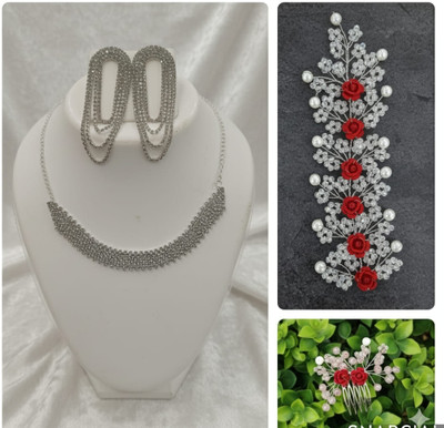 SZENTERPRISES Alloy Silver Silver Jewellery Set(Pack of 3)